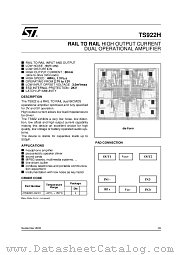 TS922H datasheet pdf ST Microelectronics
