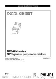 BC847M datasheet pdf Philips
