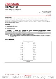 HD74AC153 datasheet pdf Renesas