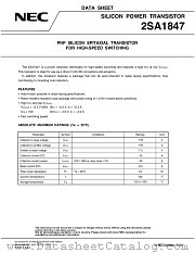 2SA1847 datasheet pdf NEC