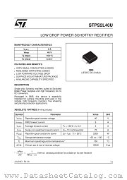 STPS2L40 datasheet pdf ST Microelectronics