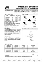 STB25NM50N-1 datasheet pdf ST Microelectronics