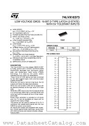 74LVX16373 datasheet pdf ST Microelectronics