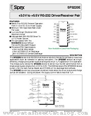 SP3220EEY-L/TR datasheet pdf Sipex Corporation
