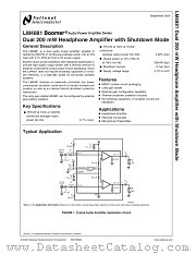 LM4881MM datasheet pdf National Semiconductor