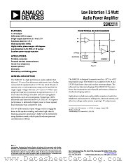 SSM2211SZ-REEL datasheet pdf Analog Devices