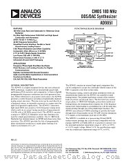 AD9851BRSZRL datasheet pdf Analog Devices