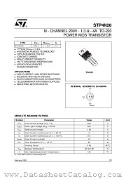 STP4N20 datasheet pdf ST Microelectronics