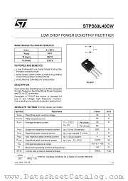 STPS60L40C datasheet pdf ST Microelectronics
