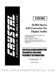 CS5360 datasheet pdf Cirrus Logic