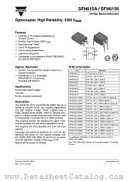 SFH615A-1X006 datasheet pdf Vishay