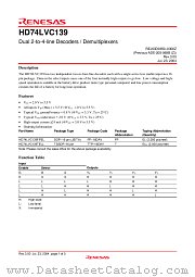 HD74LVC139 datasheet pdf Renesas