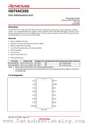 HD74AC259 datasheet pdf Renesas
