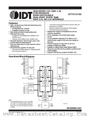 IDT70V7519S133BFI8 datasheet pdf IDT