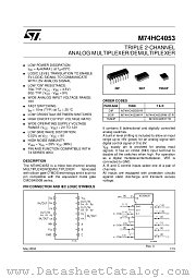 M74HC4053 datasheet pdf ST Microelectronics