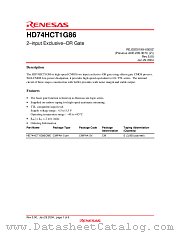 HD74HCT1G86 datasheet pdf Renesas