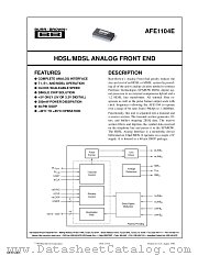 AFE1104E datasheet pdf Texas Instruments