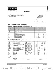 KSB834YTU datasheet pdf Fairchild Semiconductor