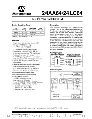24LC64T-E/SNG datasheet pdf Microchip