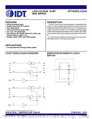 IDT74CBTLV16245PV8 datasheet pdf IDT
