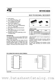 M74HC4028 datasheet pdf ST Microelectronics
