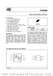 74V2G66 datasheet pdf ST Microelectronics