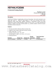 HD74ALVC2G66 datasheet pdf Renesas