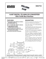DAC712PL datasheet pdf Texas Instruments