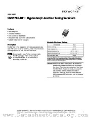 SMV1265-011 datasheet pdf Skyworks Solutions