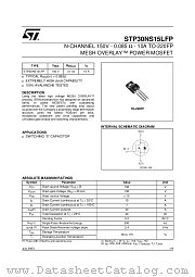 STP30NS15LFP datasheet pdf ST Microelectronics