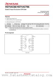 HD74AC86 datasheet pdf Renesas