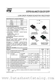 STPS10L40CG datasheet pdf ST Microelectronics