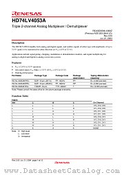 HD74LV4053A datasheet pdf Renesas
