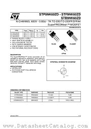 STB9NK60ZDT4 datasheet pdf ST Microelectronics