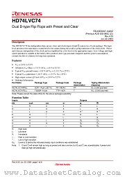 HD74LVC74 datasheet pdf Renesas