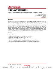 HD74ALVCH162501 datasheet pdf Renesas
