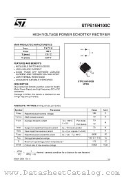 STPS15H100C datasheet pdf ST Microelectronics