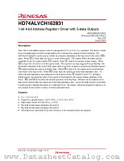 HD74ALVCH162831 datasheet pdf Renesas