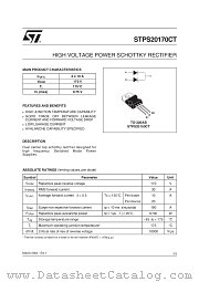 STPS20170CT datasheet pdf ST Microelectronics
