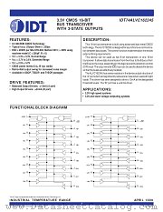 IDT74ALVC162245PF datasheet pdf IDT