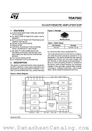 TDA7502013TR datasheet pdf ST Microelectronics