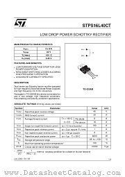 STPS16L40C datasheet pdf ST Microelectronics