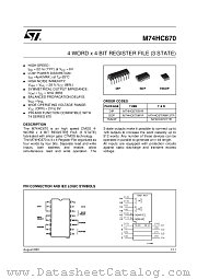 M74HC670 datasheet pdf ST Microelectronics