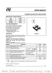 STPS16045 datasheet pdf ST Microelectronics