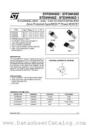 STF3NK80Z datasheet pdf ST Microelectronics