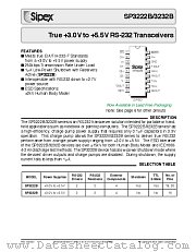 SP3222BET-L datasheet pdf Sipex Corporation
