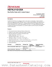 HD74LV1G125A datasheet pdf Renesas