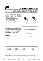 STP3HNK90Z datasheet pdf ST Microelectronics