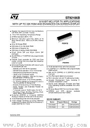ST92186BK4B1/PBZ datasheet pdf ST Microelectronics