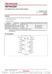 HD74AC367 datasheet pdf Renesas
